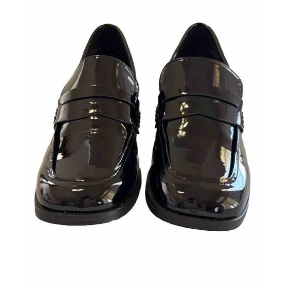 Marc Fisher KChris Penny Loafers Womens Size 6M Black Patent Leather Block Heel - Picture 8 of 13